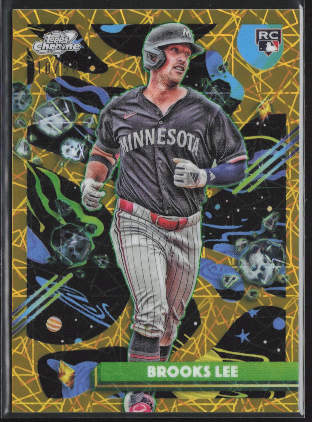 2025 Topps Chrome Cosmic #129 Brooks Lee Gold Interstellar Refractor #/50 Rookie