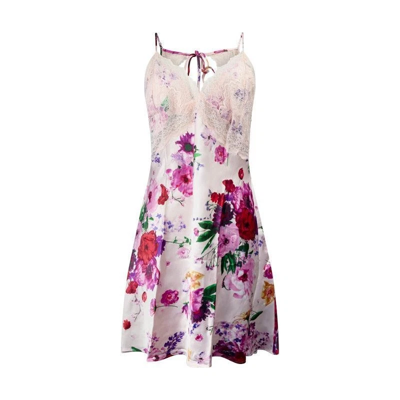 UNDERCOVER Abito Victoria's Secret raso slip rosa fiori di mezzanotte x grande donna