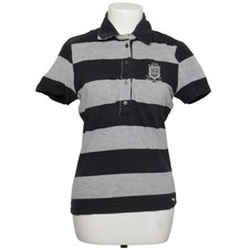 Jette, Poloshirt, Größe: 38, Schwarz/Grau, Streifen, Damen #ulA