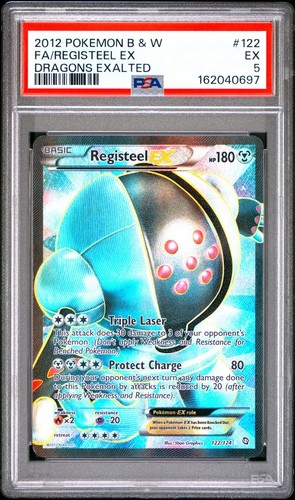 PSA 5 Registeel EX #122 Full Art Black & White Dragons Exalted Pokemon 2012