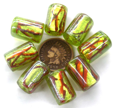 8 Pieces Vintage Super Fancy Foil Glass Beads   #777 C