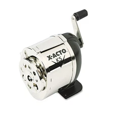 X-Acto KS Manual Classroom Pencil Sharpener Counter/Wall-Mount Black/Chrome 1031