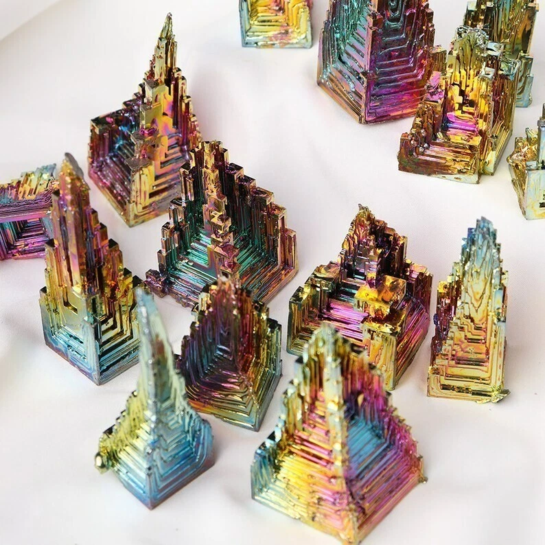 Aura Cruda Natural Arco Iris Titanio Bismuto Cuarzo Cristal Mineral Muestras Regalo Foto 4 de 4