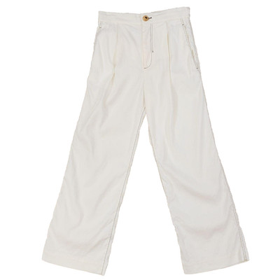 Erika Cavallini Wide Leg Linen Blend Pants Sz 40 It (30x28.5), High-Rise Pleated