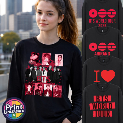 BTS T-Shirt KPOP Band Grafik Langarmshirt BTS Tour Print Auswahl Erwachsene Teen