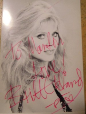 BRITT EKLAND  AUTOGRAMM KARTE  von 1985  10x15 cm  0825