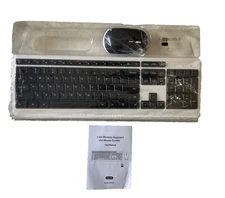 Wireless Keyboard And Mouse Combo 2.4GHz Cordless (Uses Batteries)- Black/White