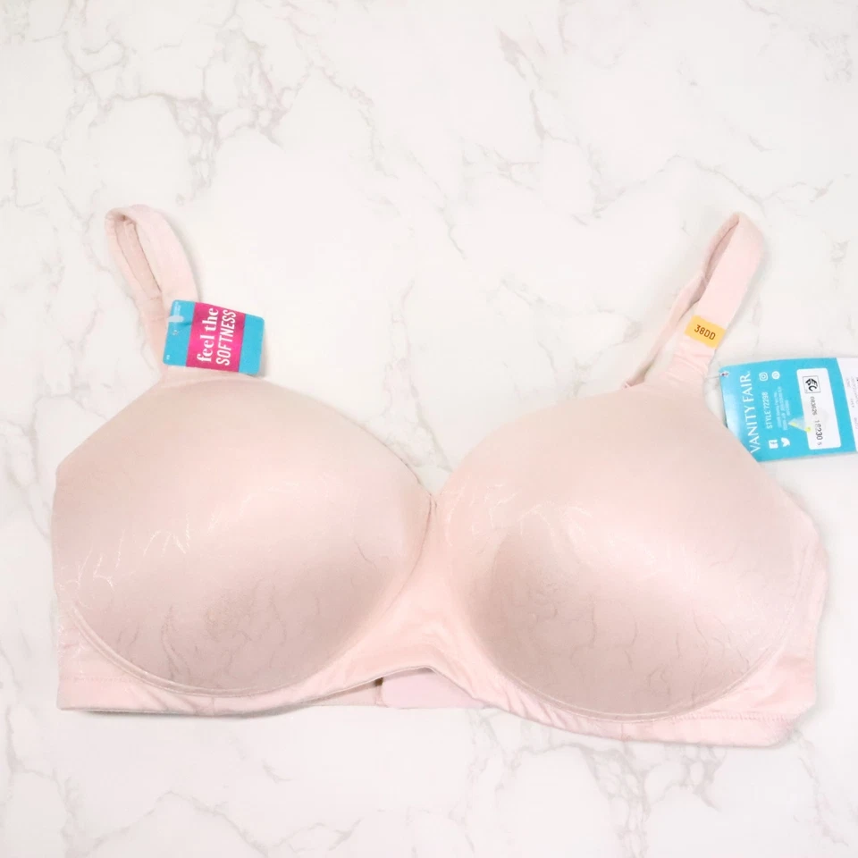 Nuevo 2 piezas Vanity Fair Mujer 38DD Cuerpo Brillo Perfecto Flexible Sin Alambres Camiseta Sujetadores Foto 4 de 4