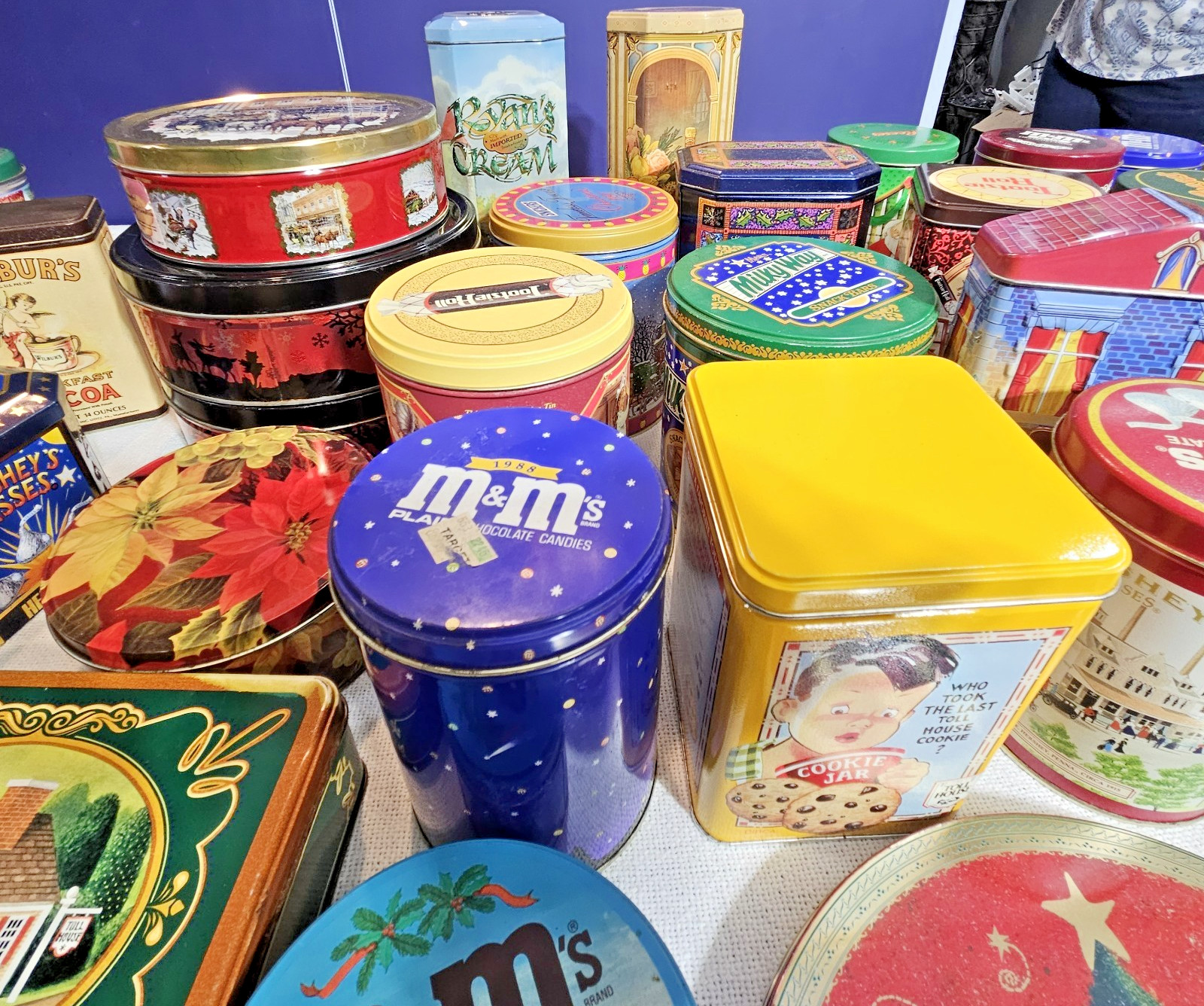 Vintage Cookie, Candy & Liquor Tins Lot 45 Pieces