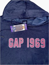 Gap Hoodie Unisex XXL Navy / Maroon Logo 1969 NWT Pocket Sweatshirt Fleece