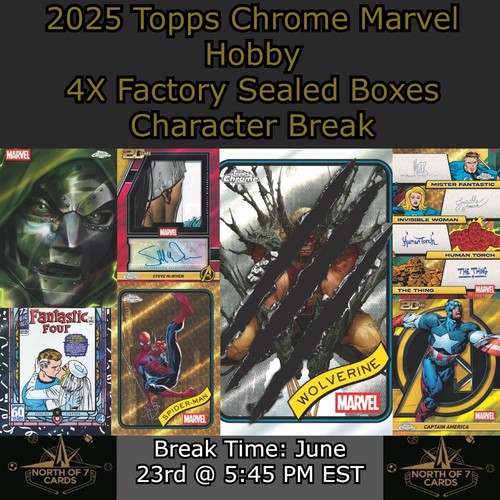 Carnage - 2025 Topps Chrome Marvel Hobby - 4X Box Character Break #1