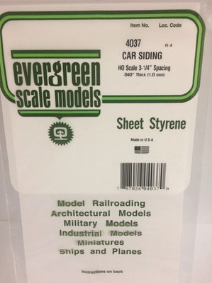 Evergreen 4037 Plasticcart Sheet H0 Scale Freight Car Siding 150x300x1,0mm