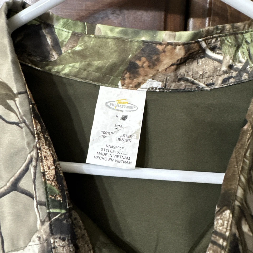 Team Real tree Button Up Shirt Vintage Green And Camo Size Medium - Image 3 of 4