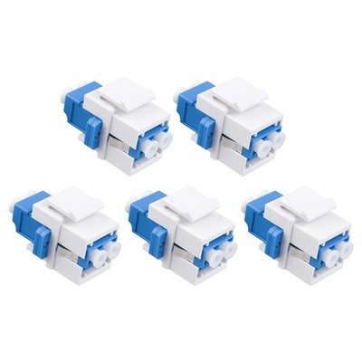 5 PCS LC/UPC Fiber Optic Coupler Keystone Jack Modular Patch Panels Wall