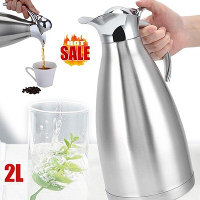 2L Thermosflasche Edelstahl Thermoskanne Isolierflasche Isolierkanne Kaffeekanne