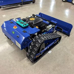 Neuf RC 24V 225CC Tracked Robotic Gasoline Remote Control Tondeuse à gazon w/ Snow Tourneaux