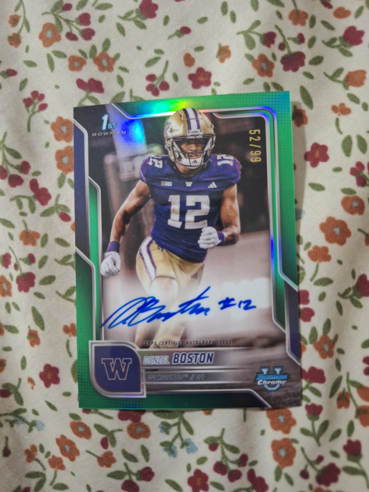 2025 Bowman U Chrome Denzel Boston #BCA-DB 1st Bowman Green Auto /99 (RC,AU)