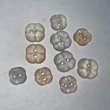 10 Plastic Assortment  Flower Shape Buttons