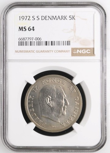 Denmark 5 Kroner 1972 SS NGC MS 64
