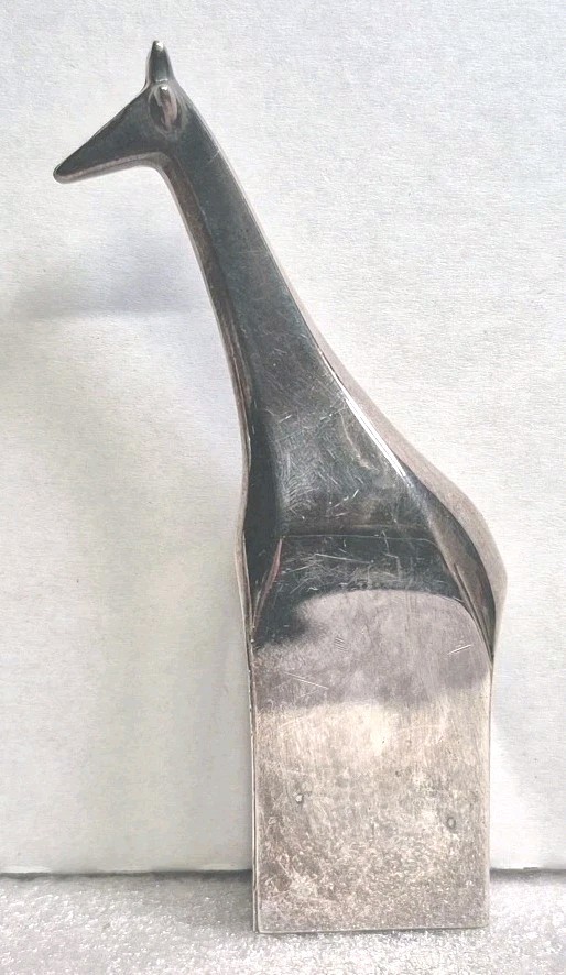 Vintage DANSK Modern Design  Silverplate Giraffe Figurine