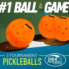 Franklin X-40 Outdoor Pickleballs - 3 Pack - USAPA Approved - Lava