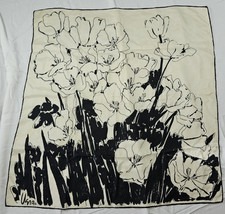 Vera Neumann Black And Off White Floral Scarf 26 in square