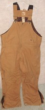 Men's brown duck insulated BERNE bib overalls , size 2XLS