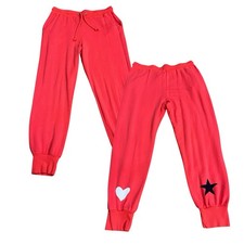 Sundry Jogger Sweatpants Size 3/large Heart Star Print Soft Cozy Loungewear