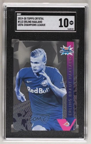 2019-20 Topps Crystal UCL Erling Haaland #113 SGC 10 GEM Rookie RC