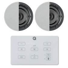 Q Acoustics E60 Bluetooth Amplifier (White) & 2x Q Install Qi65CB Speakers