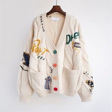 Fashion Women Oversize Sweaters Loose Button Soft Cardigans Coats Female Jacket