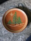 1999 Turtlecreek Pottery Redware Christmas Plate Signed Marti McCoy  8"
