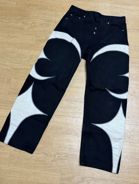 Thug Club TC Leather Washing Denim Pants Black Size Large TC