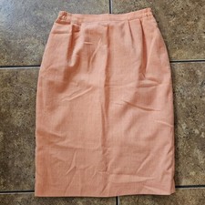 Vintage 80s Pencil Skirt Light Orange 28" Waist Office Secretary Summer