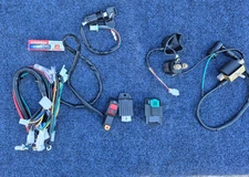 Full Wiring Harness Loom Coil Regulator CDI Solenoid Relay Spark Plug for 4 Stro
