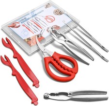 8PCS Seafood Tool Set, Includes 2 Crab Leg Cr...
