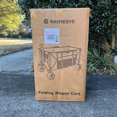 Raynesys300L Collapsible Wagon Cart All Terrain Wheels Folding 440lbs Heavy Duty