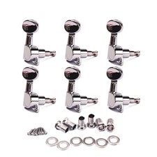 6R Guitar String Tuning Pegs Tuners Sealed Machine Heads Chrome Plated USA