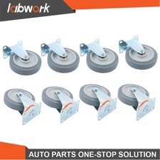 Labwork 8PC 5 In Non-Braked Swivel Caster Wheels Heavy Duty 4 Fixed & 4 Rotating