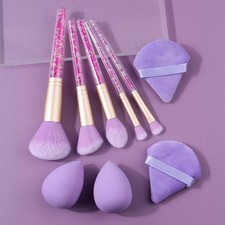 9PCS delicate and soft makeup brush set  high resilience, water-swelling makeup