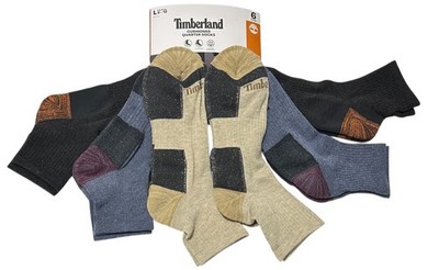 Timberland 6-Pair Men's  Cushioned Quarter Socks  Assorted 2811