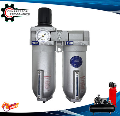 Heavy Duty 2 Stage Particulate Filter Regulator / Coalescing Filter Combo 1''FNPT