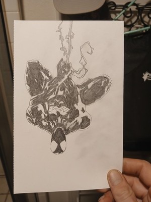 Spiderman Black Suit Hanging Out Drawing
