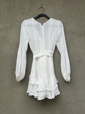 Selfie Leslie Kerry Layered Balloon Sleeve White Dress Size XS NWT Trendy  Dress | eBay
