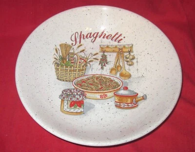 STOVIT 11" ESPAGUETIS TAZÓN PARA SERVIR Plato Cerámica Hecho ITALIA Vintage SPLATTER XLNT - Imagen 1 de 4