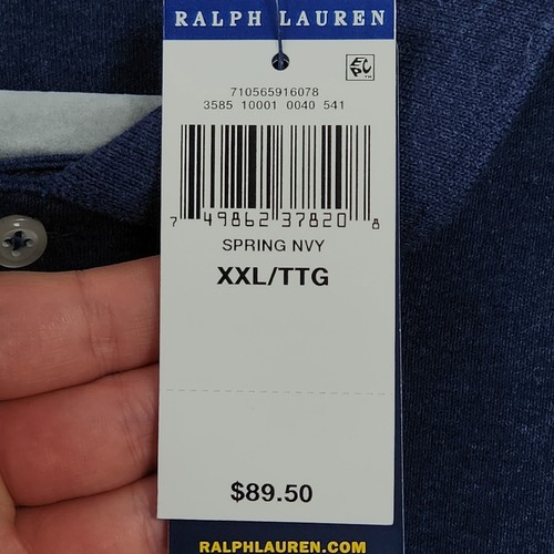 Polo Ralph Lauren Shirt Mens XXL Blue Short Sleeve Small Pony Cotton Classic NEW - 第 3/10 張圖片