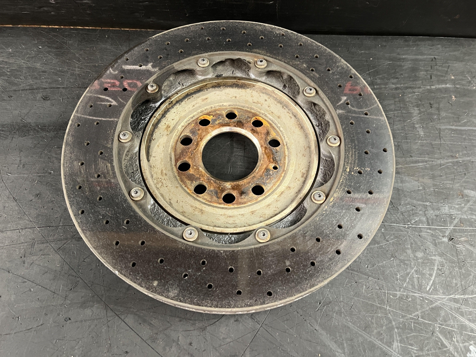 2007 BENTLEY CONTINENTAL GT DRIVER LEFT REAR CERAMIC BRAKE ROTOR ID# 4E0615601N