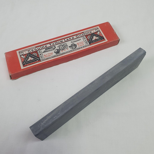 Genuine Yellow Lake Oilstone Vintage / Boxed. Chisel Plane Sharpening Stone - Picture 3 of 3