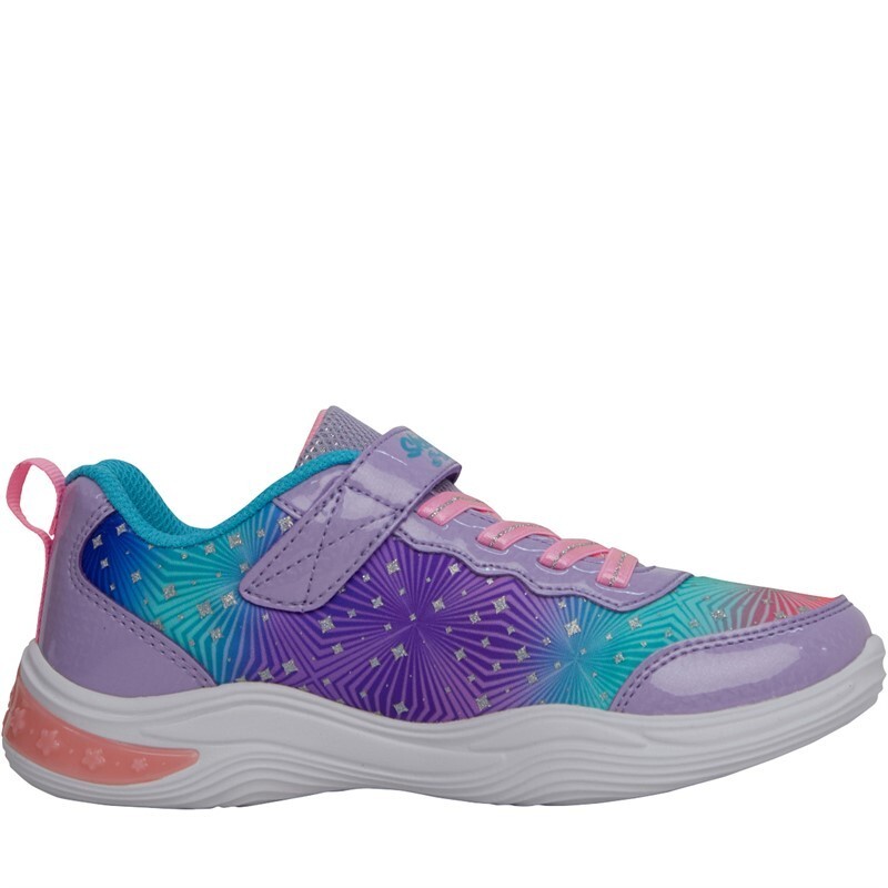 SKECHERS Junior Girls Petals Painted Daisy Trainers Lavender