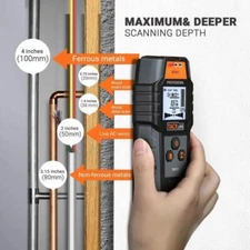 4-in-1 Stud Finder Wall Scanner w/ LCD Sound Alarm-Wood/Metal/AC Wire Detection